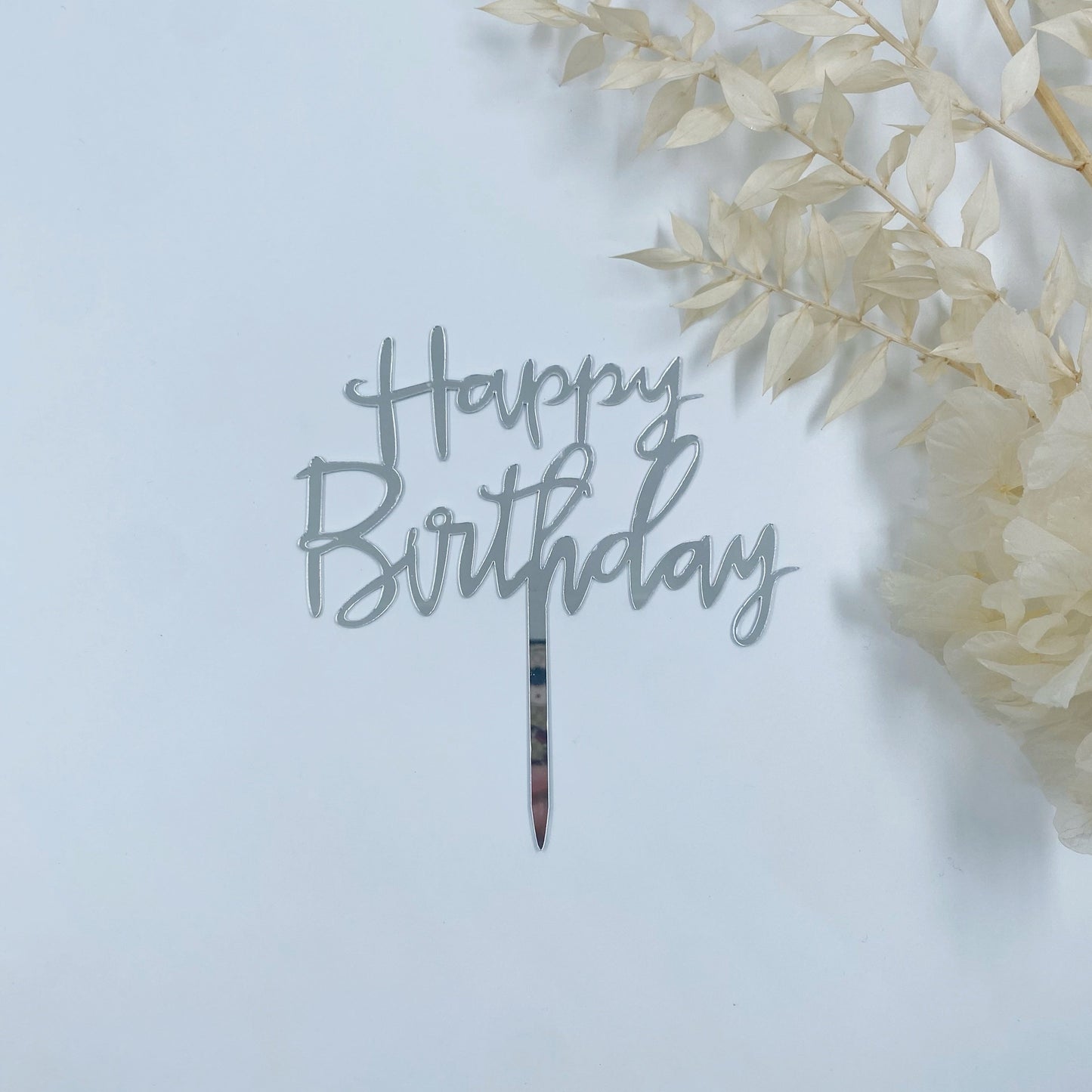 1. Happy Birthday Cake Topper (Pink, Silver, Gold, Black)
