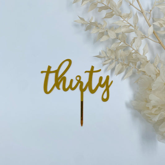 Thirty Cake Topper (Silver, Gold)