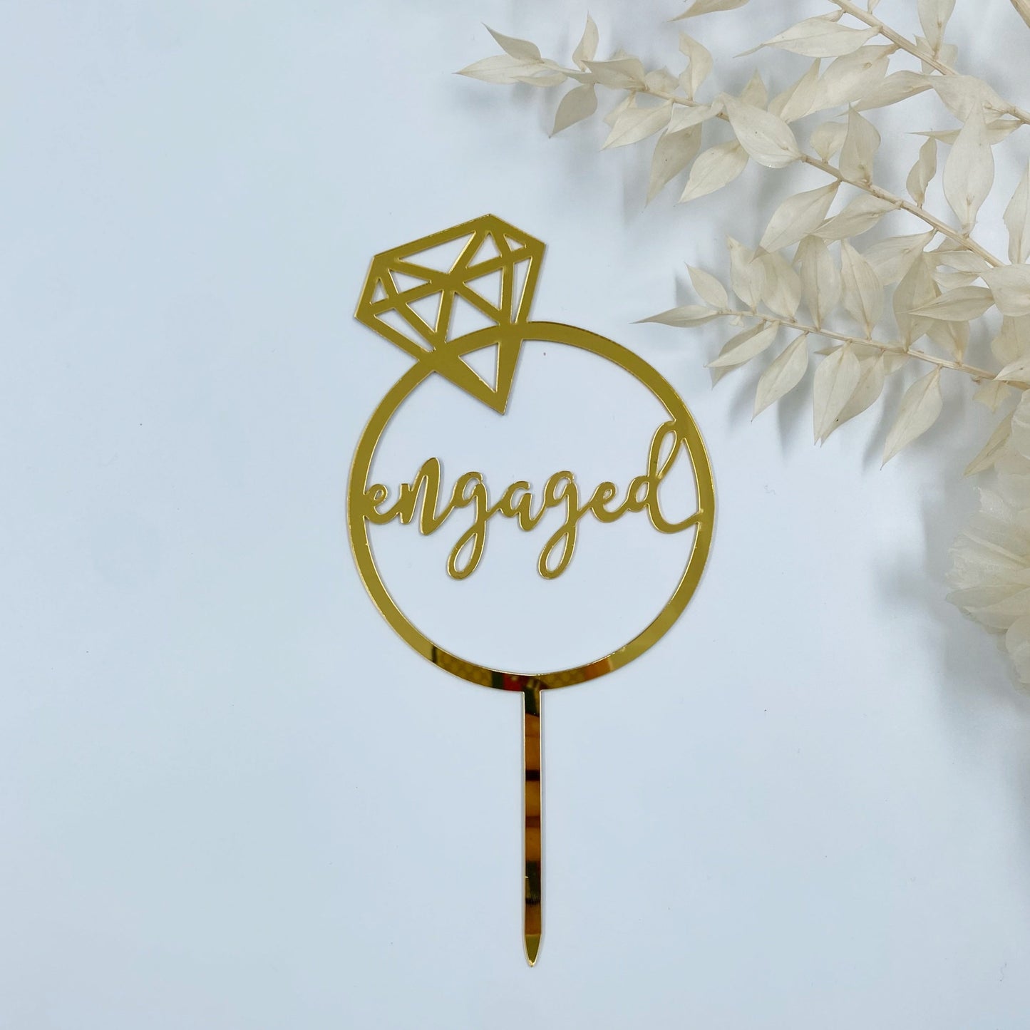 Engaged Cake Topper (Gold)