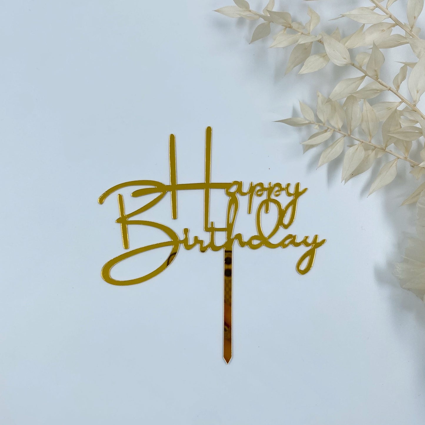 1. Happy Birthday Cake Topper (Gold)