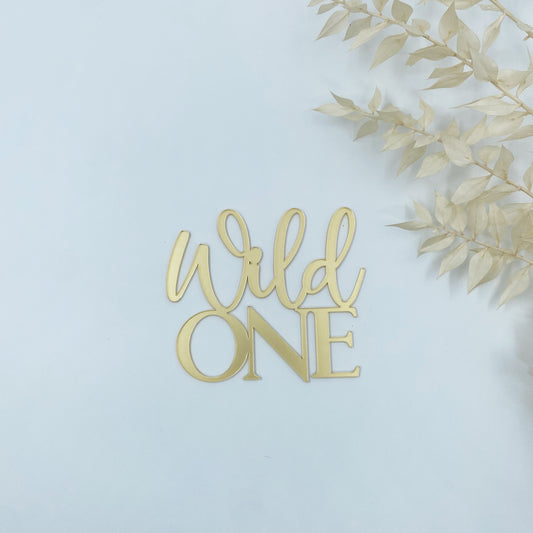 Wild One Cake Topper (Black, Gold)