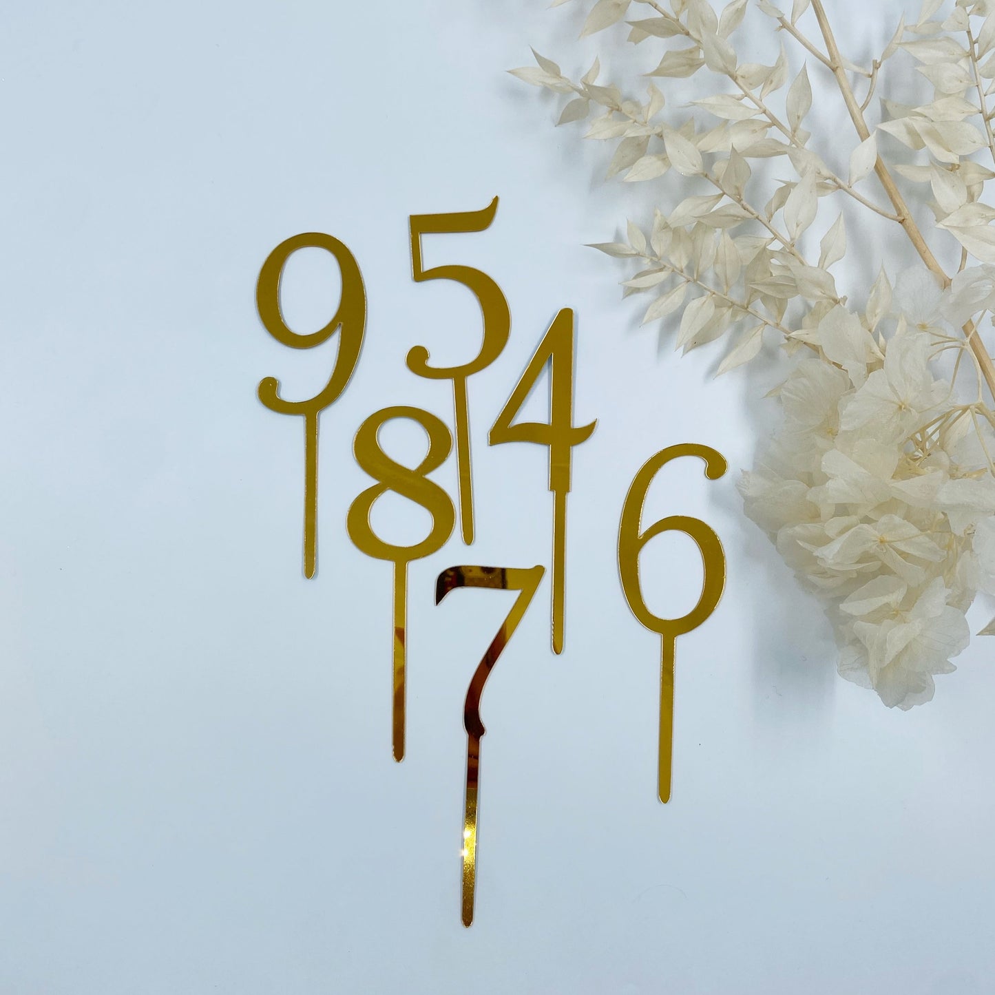 Individual Number Cake Toppers (Gold)