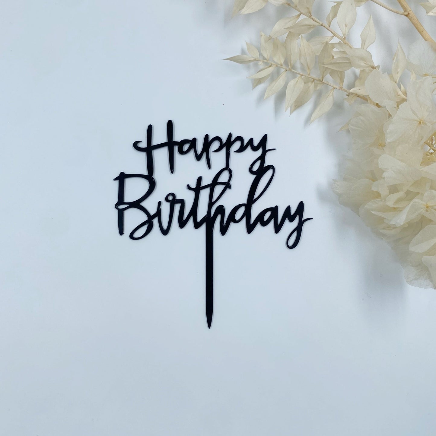 1. Happy Birthday Cake Topper (Pink, Silver, Gold, Black)