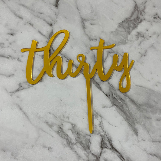 Thirty Cake Topper - Gold