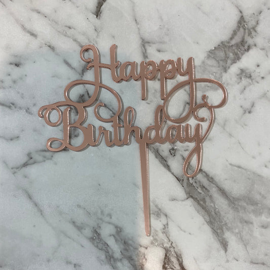 Happy Birthday Cake Topper - Pink