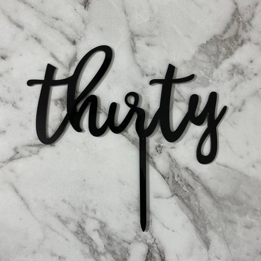 Thirty Cake Topper - Black