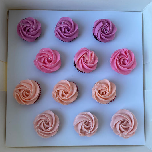 Coloured Vanilla Mini Cupcakes
